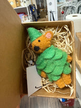 Load image into Gallery viewer, Handmade Felted Mouse In Christmas Outfits In A Book