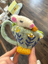 Load image into Gallery viewer, Wool Felted Sleeping Mouse In Teacup