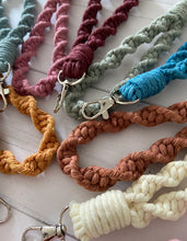 Load image into Gallery viewer, Boho Macrame Twisted Keychain Wristlets
