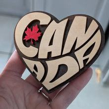 Load image into Gallery viewer, Canada Wood Heart Magnet