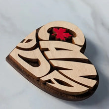 Load image into Gallery viewer, Canada Wood Heart Magnet