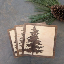 Load image into Gallery viewer, Pine Tree Inlay Wood Coaster