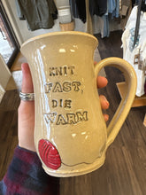 Load image into Gallery viewer, Keep Knitting Skull Mug  - Funky Fungus Pottery
