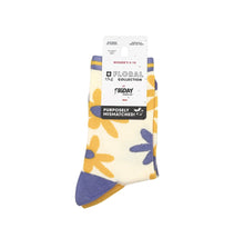 Load image into Gallery viewer, Women's Purple & Yellow Flower Socks - Friday Sock Co.