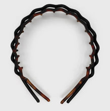 Load image into Gallery viewer, Zig Zag Headbands (2 Pieces) - Black & Tort - Kitsch