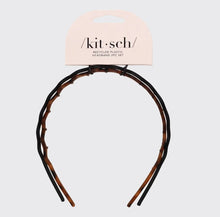 Load image into Gallery viewer, Zig Zag Headbands (2 Pieces) - Black & Tort - Kitsch