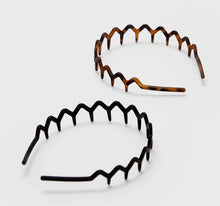 Load image into Gallery viewer, Zig Zag Headbands (2 Pieces) - Black & Tort - Kitsch