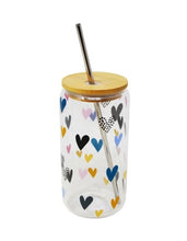 Load image into Gallery viewer, Assorted Glass Tumblers With Bamboo Lid and Straw
