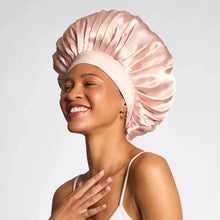 Load image into Gallery viewer, Adjustable Oversized Satin Bonnet- Blush - Kitsch