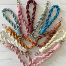 Load image into Gallery viewer, Boho Macrame Twisted Keychain Wristlets