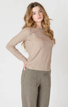 Load image into Gallery viewer, Boatneck Textured Top - Heather Taupe