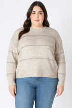 Load image into Gallery viewer, Sequin Stripe Sweater - Oat