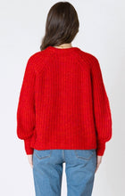 Load image into Gallery viewer, Crewneck Textured Cardigan - Candy Red