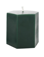 Load image into Gallery viewer, Forest Green Beeswax Hexagon Candle