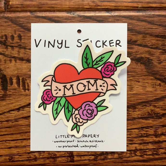 Mom Clear Vinyl Sticker- Little May Papery