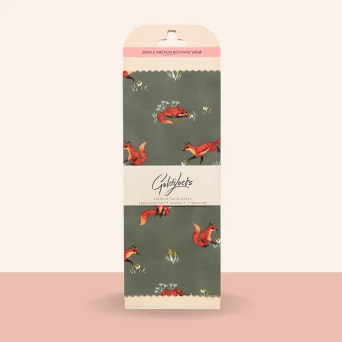 Goldilocks Beeswax Food Wraps - Medium Single Sheet - Foxes