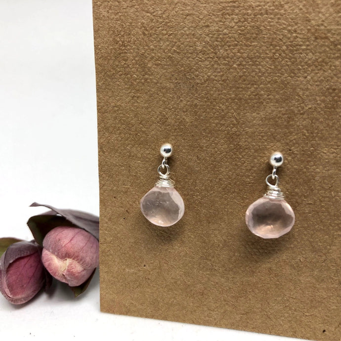 Linnaea Earrings - Rose Quartz