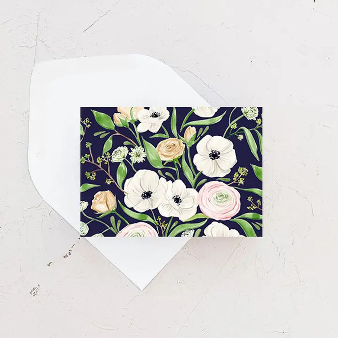 Mini Card - Panda Anemones Florals Card