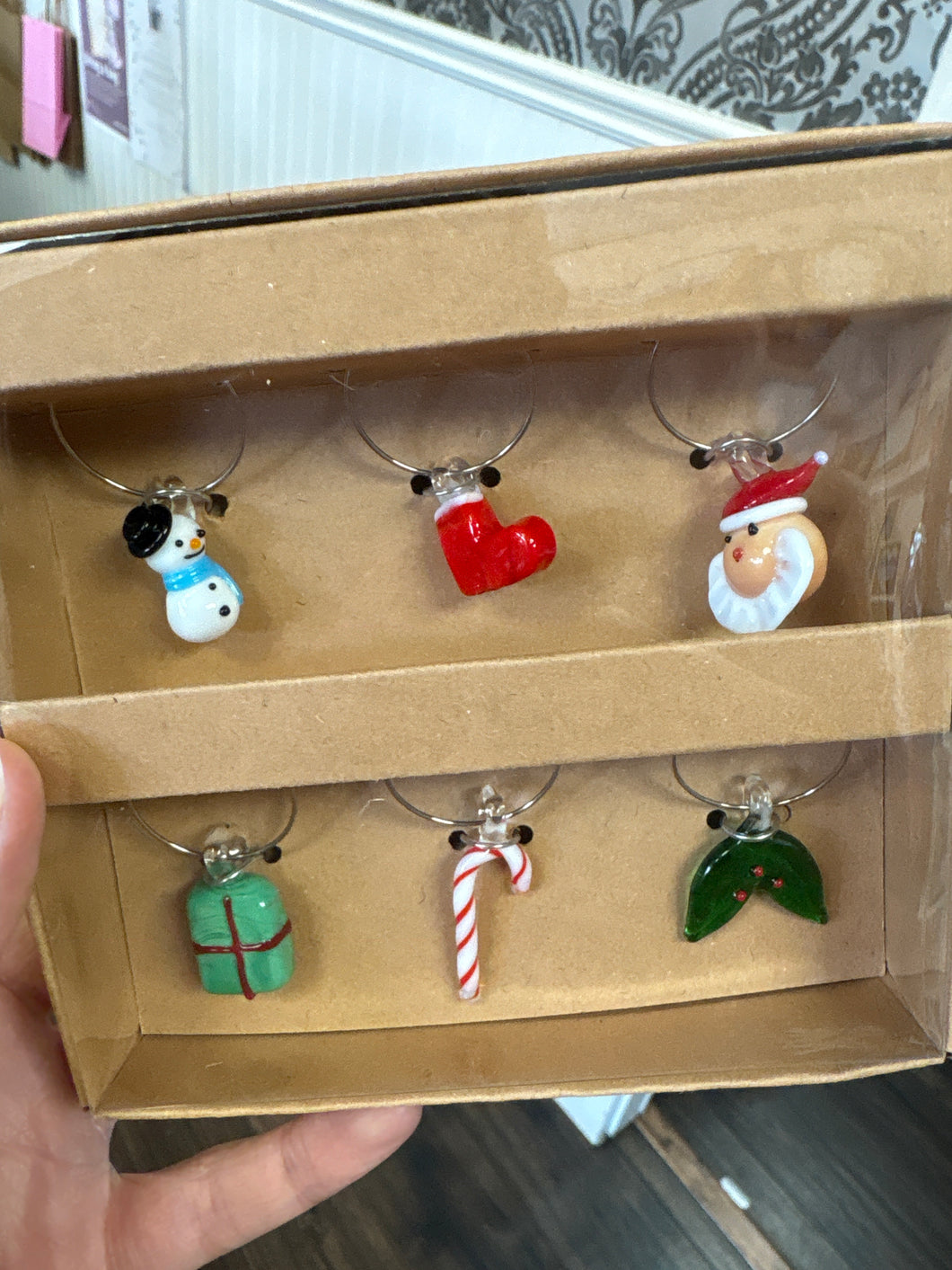 Blown Glass Holiday Icon Glass Charms