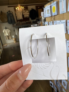 Thin Sterling Silver Hoop Earrings - Elements Gallery