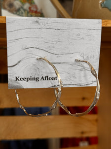 Keeping Afloat Driftwood Hoop Earring