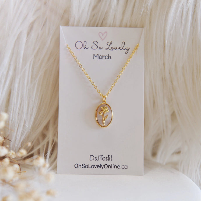 Flora Birth Flower Necklace - March - Oh So Lovely