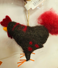 Load image into Gallery viewer, Wool/ Felt Rooster and Hen Ornaments