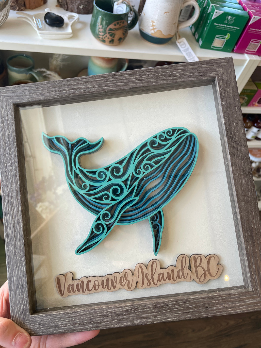 Layered Whale Wooden Signs