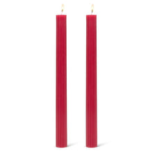 Load image into Gallery viewer, Ridged Taper Candles - Red
