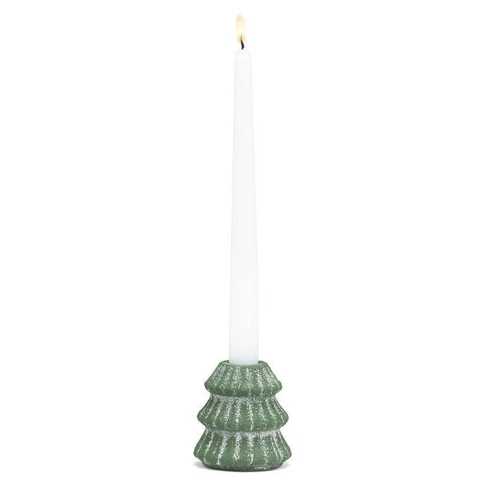 Snowy Evergreen Tree Candle Holder