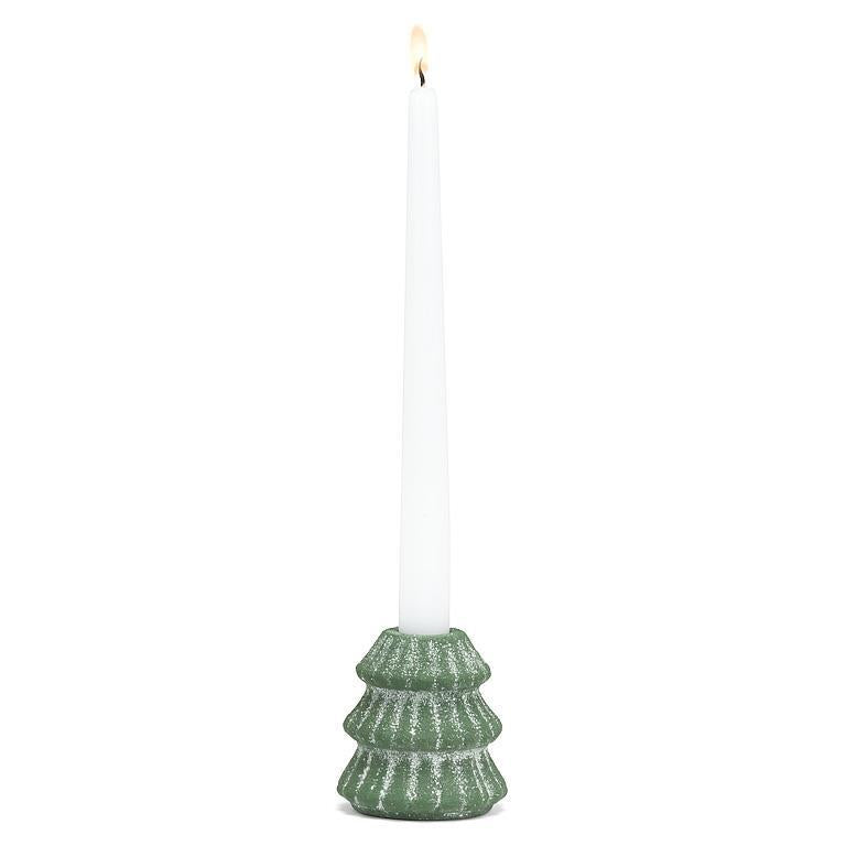 Snowy Evergreen Tree Candle Holder