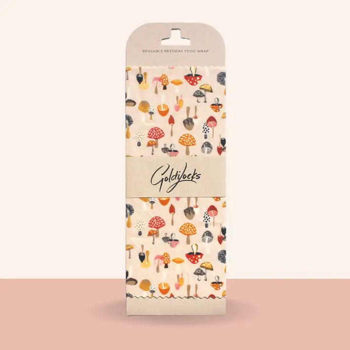 Goldilocks Beeswax Food Wraps - Medium Single Sheet - Mushrooms