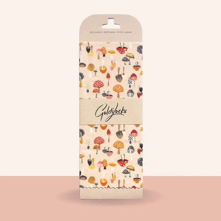 Goldilocks Beeswax Food Wraps - Medium Single Sheet - Mushrooms