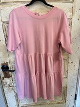 Load image into Gallery viewer, Tiered T Shirt Dress with Bows - Powder Pink - Brunette The Label