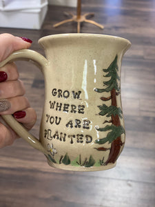 Grow Where You Are Planted Tree Mug  - Funky Fungus Pottery