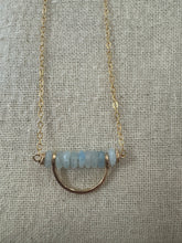 Load image into Gallery viewer, Half Moon Necklace with Precious Beads - Gold Filled
