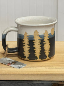 Medium Black Ombré Sitka Tree Mug- Hands On Clay