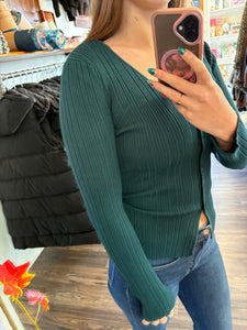 Flyaway Ribbed Long Sleeve - Pine