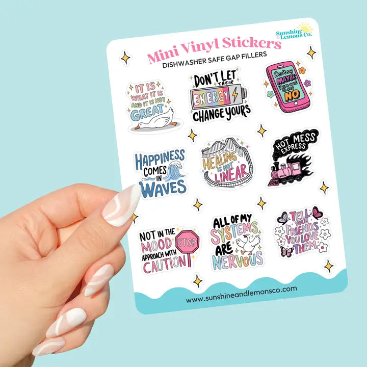 Happiness Comes in Waves Vinyl Sticker Sheet