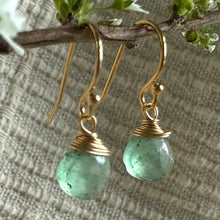 Load image into Gallery viewer, Ava Earrings - Gold &amp; Moss Quartz