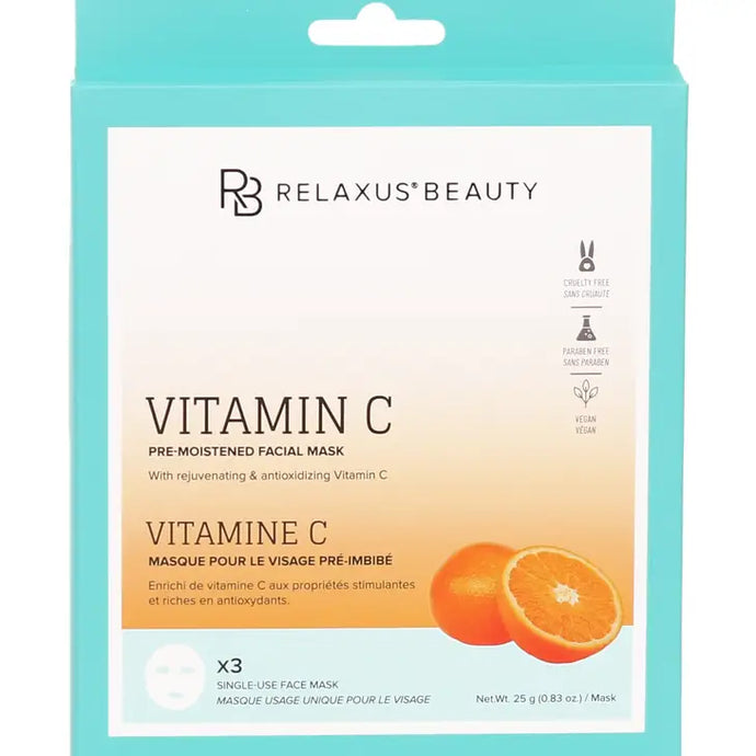 Vitamin C Trio Facial Sheet Masks - Relaxus