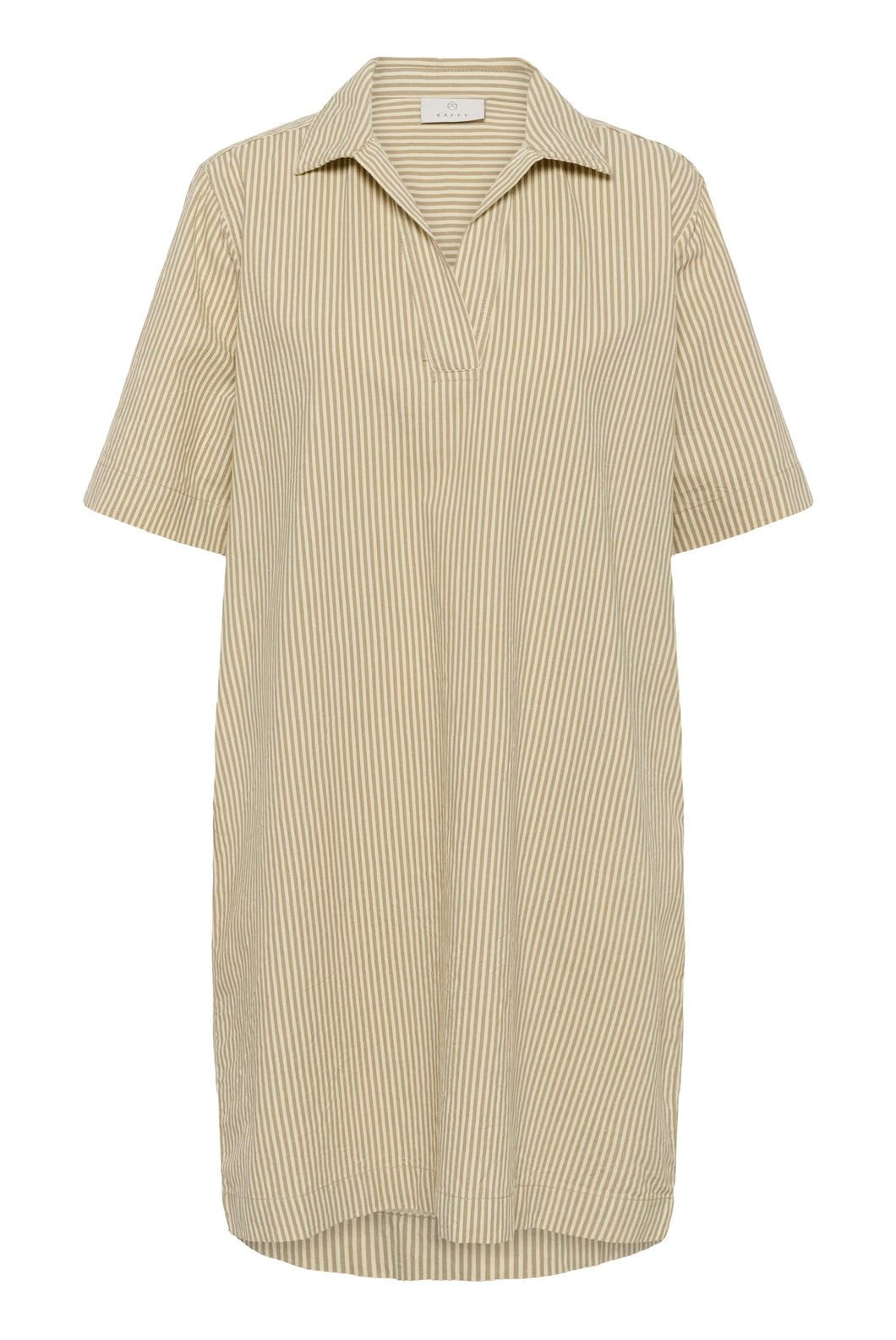 KAnaya Striped Shirt Dress - Chincilla / White stripe - Kaffe