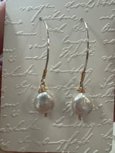 Load image into Gallery viewer, Large Coin Pearl Earrings