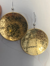 Load image into Gallery viewer, Medium Brass Full Circle Stamped Earrings - Elements Gallery