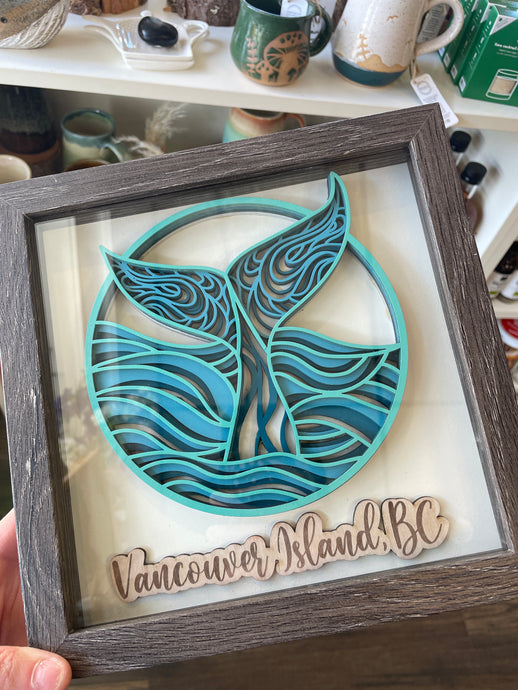 Layered Whale Wooden Signs