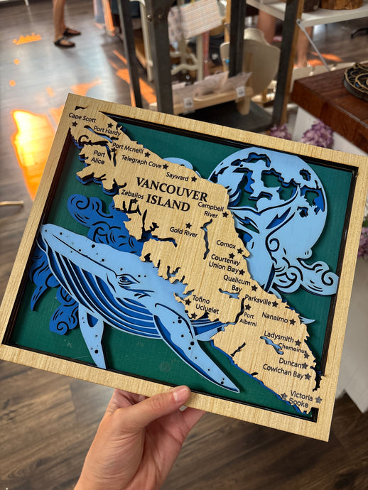 The Vancouver Island Whale Map - Havana Art
