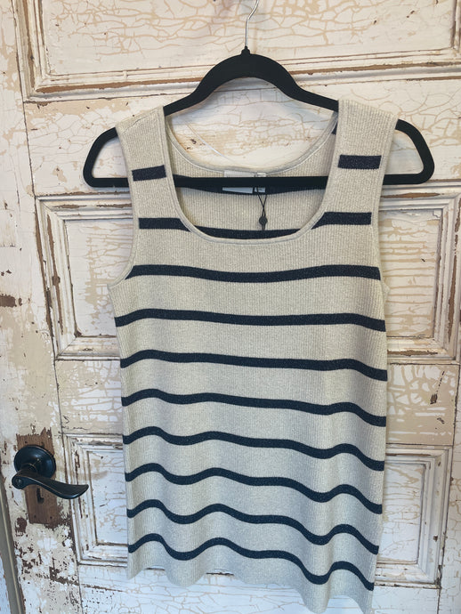 KCmorina Knit Top - Silver White/Blue - Kaffe Curve