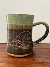 Load image into Gallery viewer, Brown and Green Snail Mug - Hands on Clay
