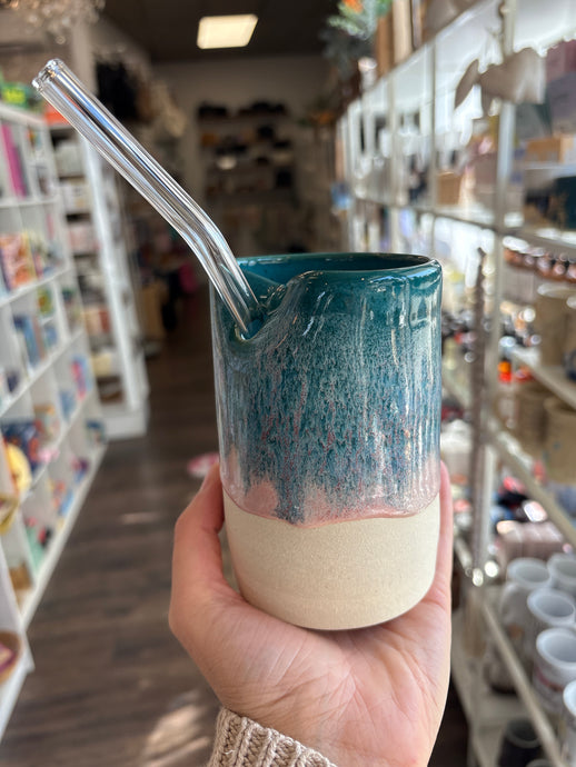 Pink Sands Pottery Straw Cup