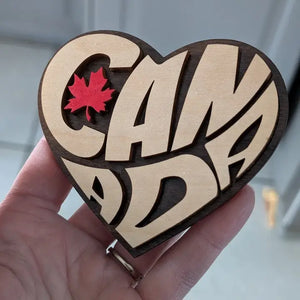 Canada Wood Heart Magnet